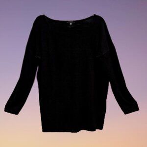 Cyrus Simple Black Long Sleeve Knit Pullover Sweater - XL
